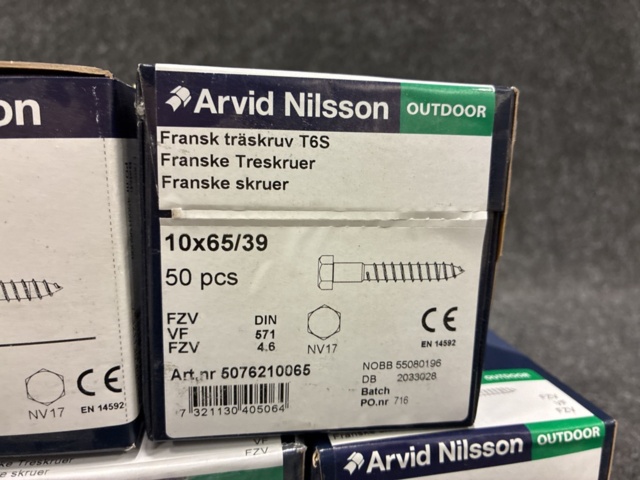 1534362-6 7 pcs Packs French wood screw, Arvid Nilsson