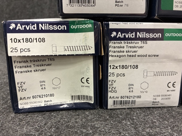 1534362-7 7 pcs Packs French wood screw, Arvid Nilsson
