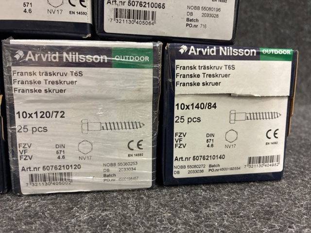 1534362-8 7 pcs Packs French wood screw, Arvid Nilsson