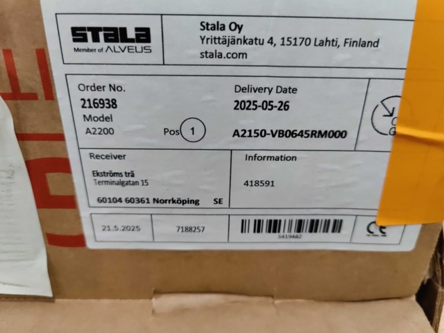 1534284-8 Rostfri Diskbänk Stala A2200 2150x610 mm