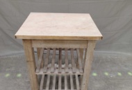 1533530 Wooden rolling table with shelves