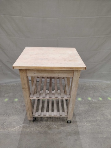 1533530-1 Wooden rolling table with shelves