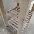 1533530-3 Wooden rolling table with shelves