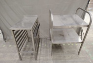 1533540 Rostfria serveringsvagnar & plåtställ, 2 st