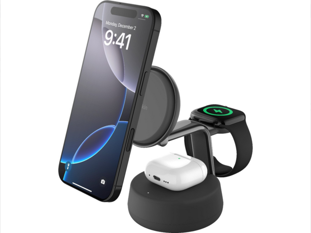 1527185-1 Laddningsstation Belkin UltraCharge Pro 3-i-1 Qi2 (charcoal)