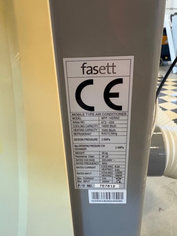 1471448-4 Portabel luftkonditionering - Fasett MPF-14ERN2