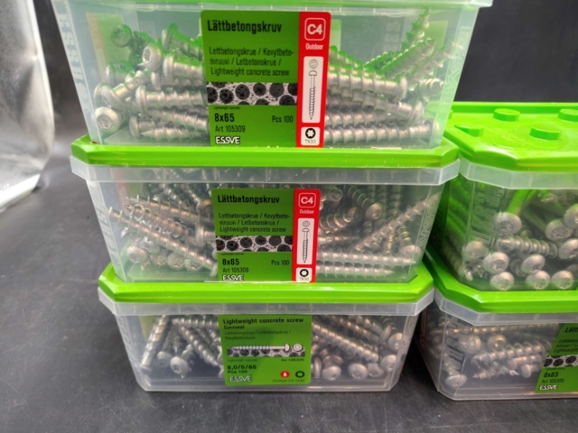1525078-2 Lightweight concrete screw - ESSVE, C4, TX30, 8x65 and 8x90