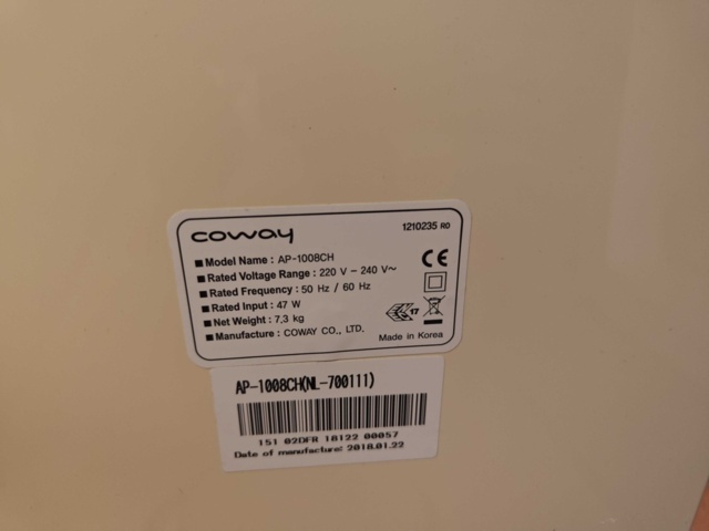 1485330-4 Luftrenare - Coway AP-1008CH