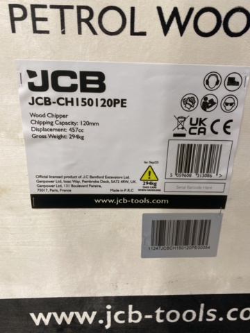 1535402-3 Flishugg bensindriven JCB 457cc, 15 hk 4-takt, elstart