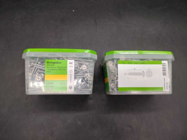 1525093-2 Mounting screw 2 pcs 250-pack - ESSVE, A2, 4.2x45 mm