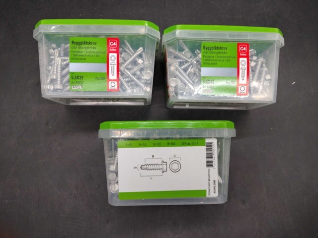 1525102-2 Byggplåtskruv 3 st 200-pack - ESSVE, 5,5x32 mm, C4