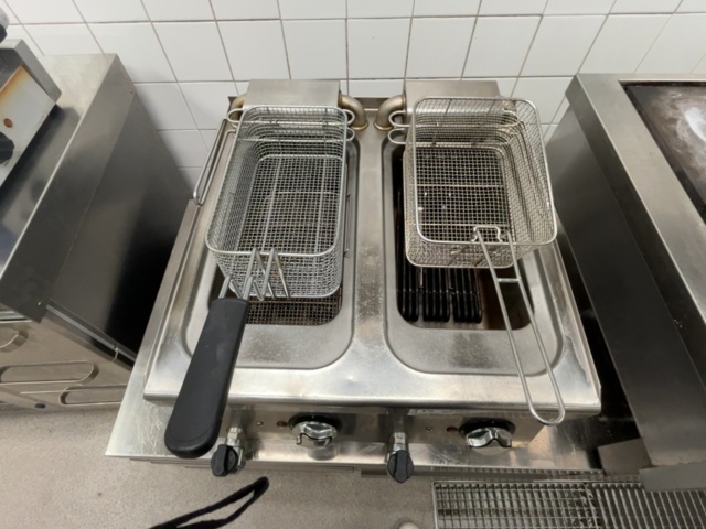 1421870-3 Fritös dubbel i rostfritt stål