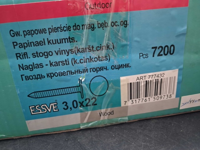 1535450-2 Dyckert - ESSVE, 3,0x22 mm, 7200-pack