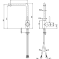 1536846-2 Köksblandare - icrolla Hermione, 7730 ANT B, Engreppsblandare, Antracit