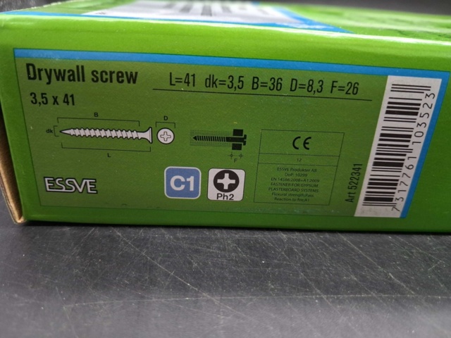 1535453-2 Gipsskruv - 2 st, ESSVE, 3,5x41 mm, bandad