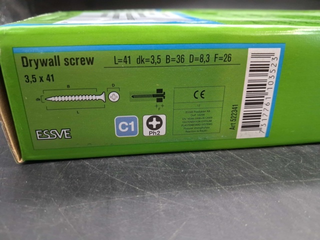 1535455-2 Gipsskruv - 2 st, ESSVE, 3,5x41 mm, bandad