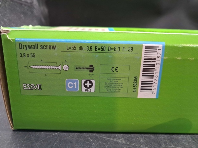 1535464-3 Bandad skruv - 2 st, ESSVE, 3,9 x 55 mm, PH2