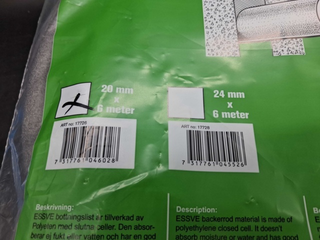 1535465-6 Byggmaterial - ESSVE, fästdon, bottningslist