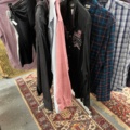 1536903-1 Clothes on clothes rack including stand
