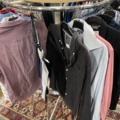 1536903-2 Clothes on clothes rack including stand