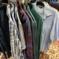 1536903-4 Clothes on clothes rack including stand