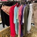 1536905-2 Clothes on clothes rack including stand