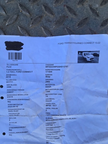 1535249-34 Ford Transit Connect 230 -2016