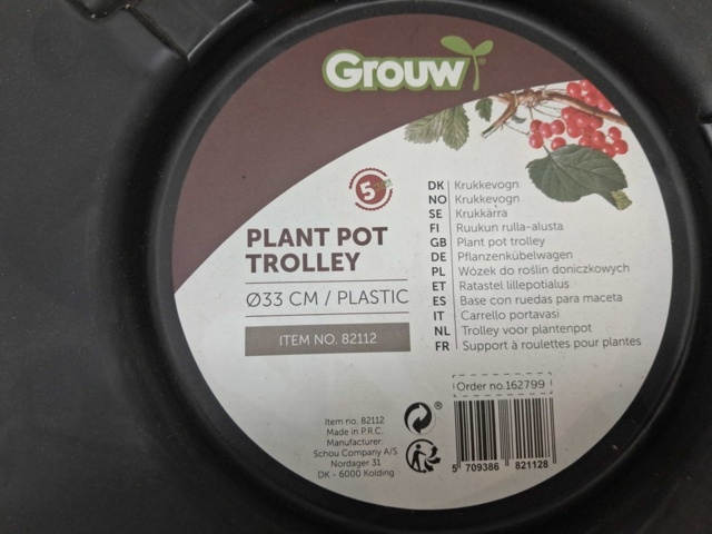 1537237-2 Trädgårdstillbehör - Grow, krukkvagn Ø33 cm, vattenkanna 9,5 l