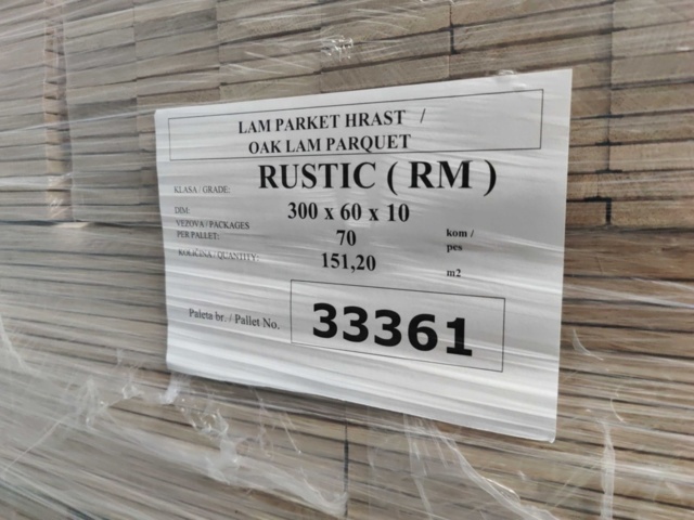 1537336-13 Solid herringbone/single-strip parquet Oak Bjelin Rustic 300x60x10 mm (approx. 151.20 sq m)