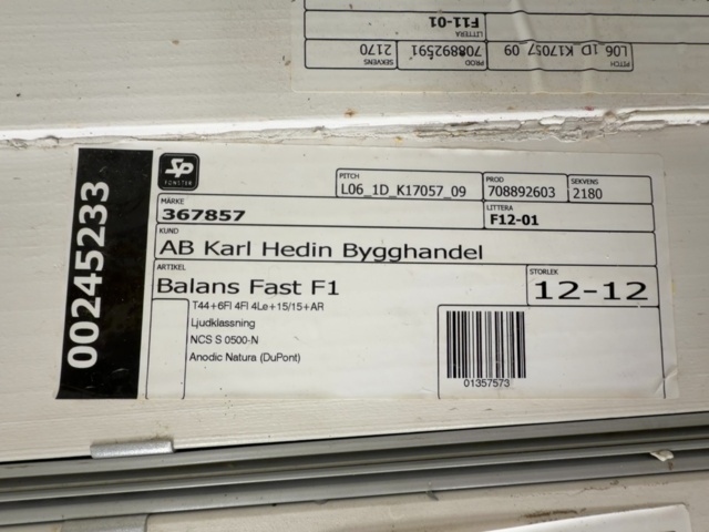 1529752-12 Samling med fönster och fönsterpartier – SP Fönster Balans Fast F1 / SP Intakt3 F1 VA