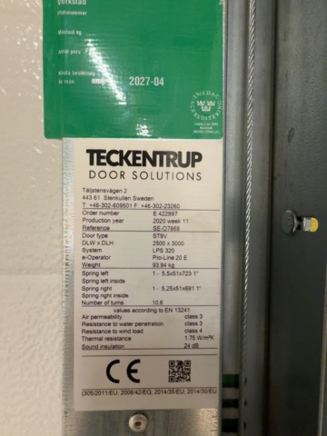 1529753-7 Port med eldrift och servicedokumentation – Teckentrup ST9V – 2020