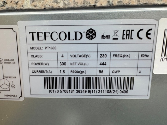 1535778-5 Ny/oanvänd pizzakylbänk med kylränna och tillbehör – Tefcold PT1300