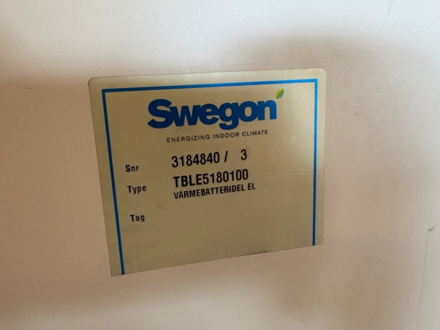1535827-7 Ventilationsaggregat med tillbehör – Swegon GOLD 80 CRX2 – 2008