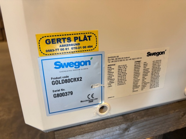1535827-9 Ventilationsaggregat med tillbehör – Swegon GOLD 80 CRX2 – 2008