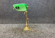 1538217 Table lamp "Lyktan", brass & green glass shade