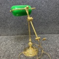 1538217-2 Table lamp "Lyktan", brass & green glass shade