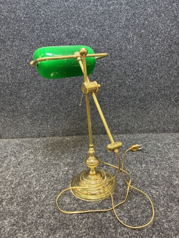 1538217-2 Table lamp "Lyktan", brass & green glass shade