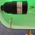 1538217-3 Table lamp "Lyktan", brass & green glass shade