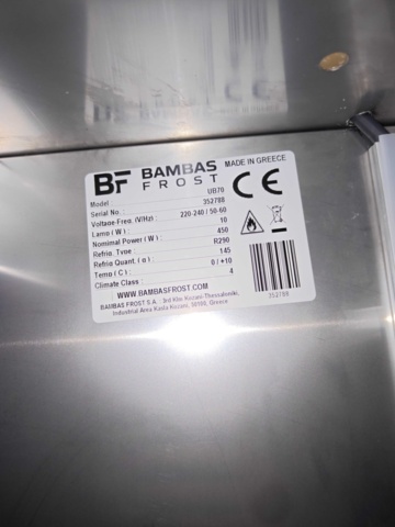 1485356-5 Restaurangkylskåp med glasdörr Bambas UB-70 -2025
