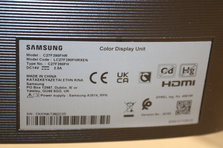 1514954-10 Dataskärm Samsung 27 tum Bågformad.
