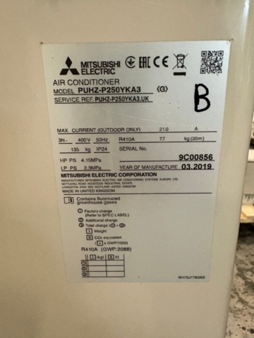 1535880-12 Luftkonditioneringsutrustning med tillbehör - Mitsubishi Electric Mr. Slim Inverter PUHZ-P250YKA3