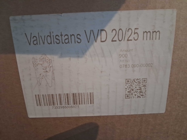 1538609-3 Valvdistanser - ca 900 st, VWD, 20/25 mm
