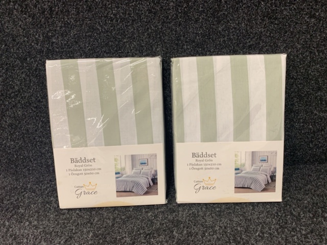 1538795-2 2 st Bäddset Cotton Grace, Royal Grön