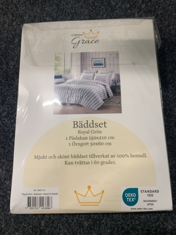 1538796-4 2 st Bäddset Cotton Grace, Royal Grön