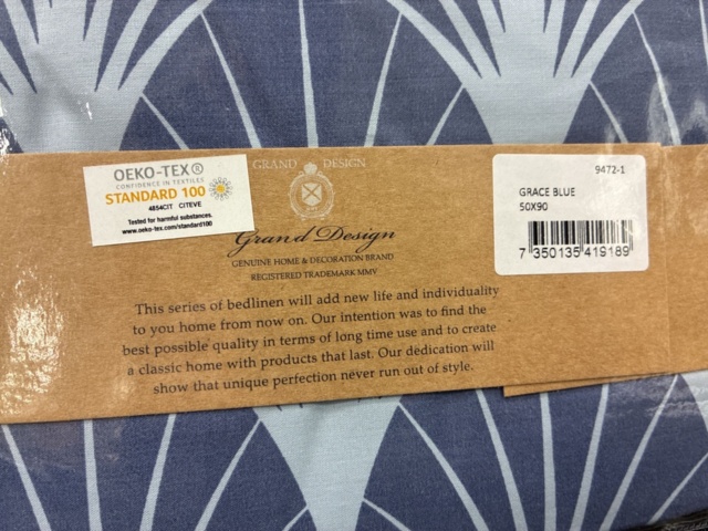 1538873-5 2 pcs Pillowcases Grand Design Grace Blue 50×90 cm