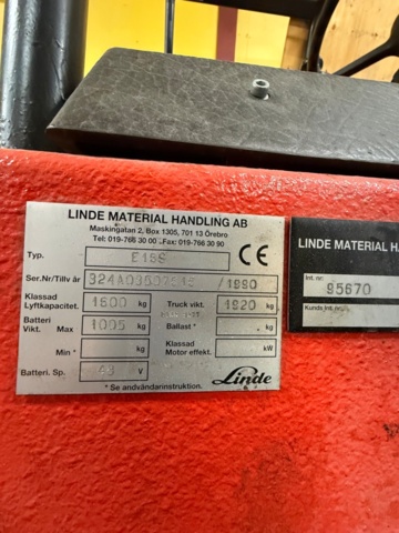 1539473-8 Linde E16 Eltruck