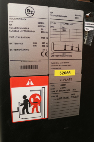 1514957-8 Plocktruck. BT Opus OSE250. 2011