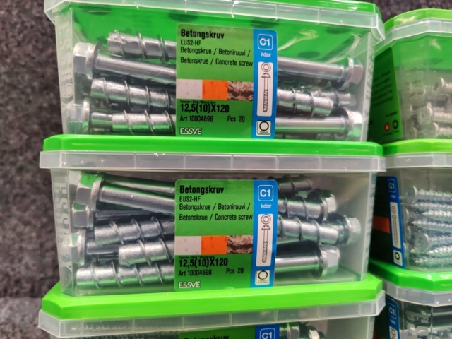 1539402-4 8 st Förpackningar Betongskruv, Essve