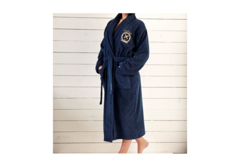 Bathrobe Grand Design Cotton Terry Navy Blue, Size S/M
