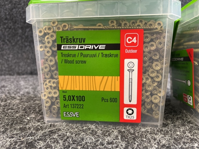 1536780-2 2 pcs Packs Wood screw 5.0x100, Essve
